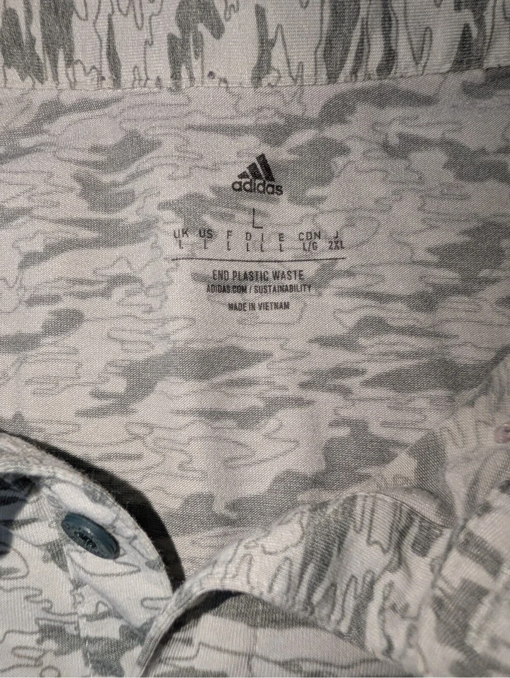 Adidas Golf Polo Gray Camo Bali Hai 2XL